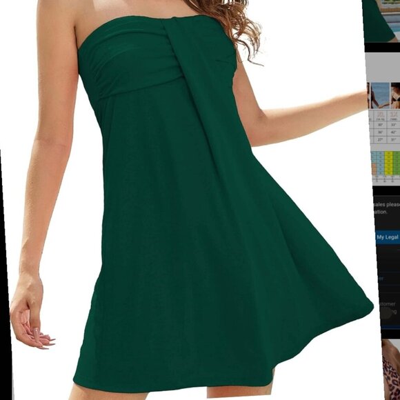 🔥3/$42 w FREE SHIPPING🔥 NWT- Turquois Dress Strapless Dress-Beach - Picture 4 of 6